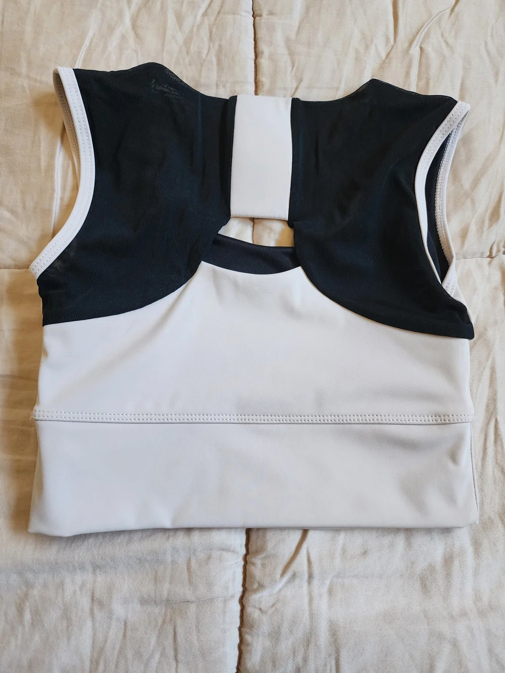 FORME Power Bra Posture Correcting Sports Bra Cream White Black Mesh Size Small